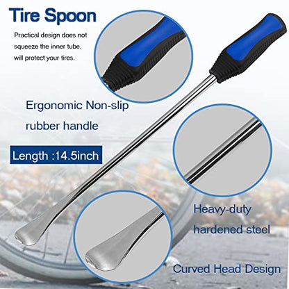 Motorcycle Tire Spoon Kit Dirt Bike Lawn Mower Tire Changer Tire Removal Tool with Bag 3x14.5 inchTire Irons and 2 Rim Protector1 Tire Bead Holder Tool - color: blue