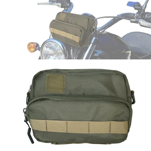 Motorcycle Handlebar Bag Motorcycle Pouch Front Handle Bar Bag Storage Bag Forks Bag Saddle Bag Accessories Compatible with Cruiser Softail Dyna Sportsters Dirt Bike Green - color: Army Green