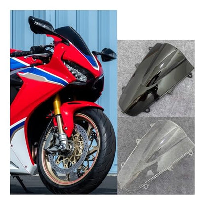 Windshield Wind Deflector for CBR1000RR CBR 1000RR 2017 2018 2019 2020 2021 CBR 1000 RR Windshield Double Bubble Windscreen Screen Wind Deflectors - color: T-ransparent