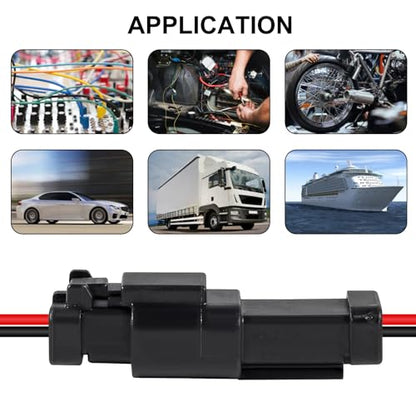 6Pcs 2 Pin DT Connector Car Electric Plug Connector Wire Harness Auto Waterproof Male Female Automotive Electrical Connector Auto Plug with 2 Wire for Car Truck Boat - size: 6pcs 2 pin DT
