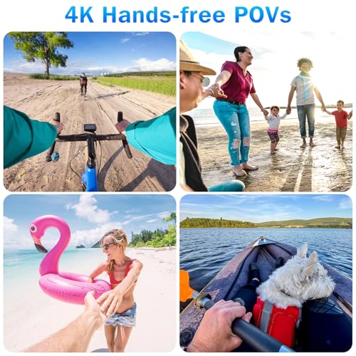 i3 4K Thumb Action Camera, Tiny Size, Mount Anywhere, Small Body Camera with Spring Clip, Portable Vlogging, Hands-Free POV Recording, Helmet Cam for Cycling, Motorcycle (with 32G Card, Black) - style: With 32G Card