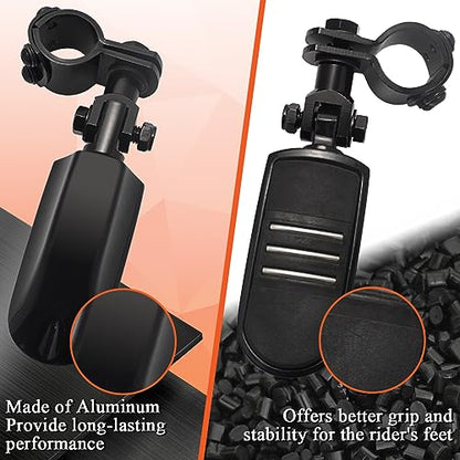 FOVPLUE 1",1.25"Highway Footpegs, Adjustable Highway Peg w/ 3-Piece Clamp for Harley Touring Softail Dyna Sportster models w/25mm-32mm Engine Guard/Tubing,BLACK#3 - color: Black For Streamliner Style