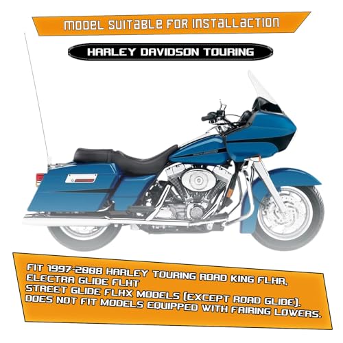 Kinglemc Crash Bar Engine Guard Highway Bar for Harley Davidson Touring Road King Street Glide Electra Glide CVO and Trike Models 97-08 (Silver) - color: Chrome-B