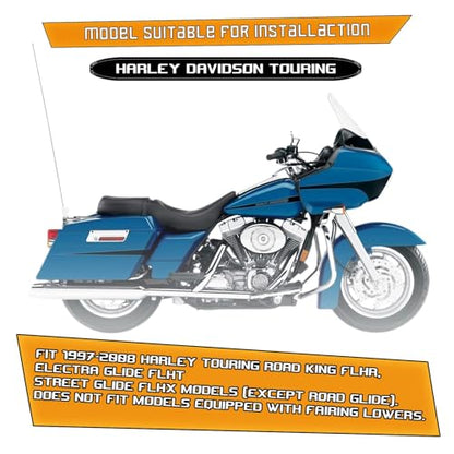 Kinglemc Crash Bar Engine Guard Highway Bar for Harley Davidson Touring Road King Street Glide Electra Glide CVO and Trike Models 97-08 (Silver) - color: Chrome-B