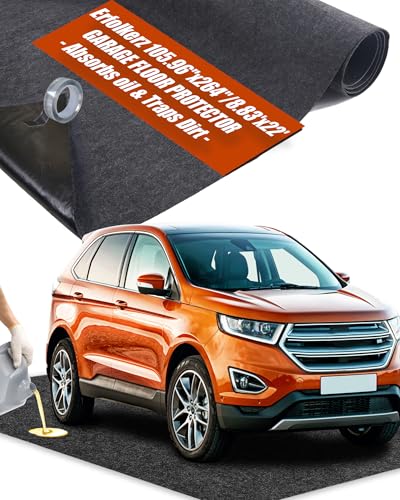 Large Garage Floor Mat 8.83'x22' for Under Car Protects Floor,Cuttable Garage Driveway Oil Drip Mat,Water Containment Rug, Non-Slip Oil Spill Mat for Kitchen/Car-Wash/Driveway/Doorway