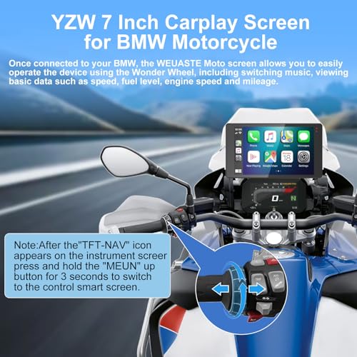 2026 YZW 6.5 Inch for BMW Waterproof Motorcycle CarPlay with GPS Navigation, Wireless Bluetooth, HD Touch Screen, Lossless Installation/TPMS/Plug&Play, Light Sensor - size: BM 6.5"+HD Screen+Lossless Installation