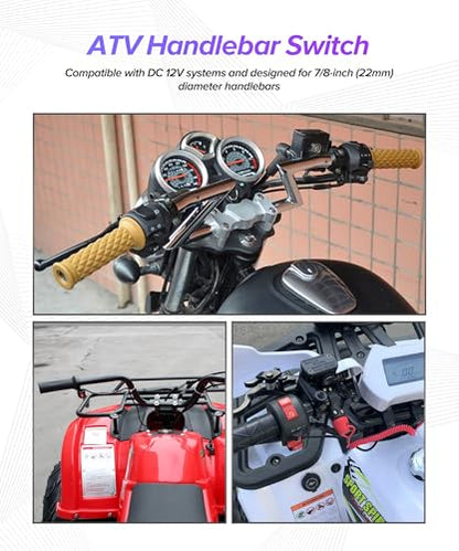 Motorcycle Handlebar Switch,Car Accessories Handlebar Switch,Waterproof Motorcycle Light Toggle Switchs,Powersports Handlebar Accessories,Suitable for Most Motorcycles,ATVs,Bikes,and UTVs