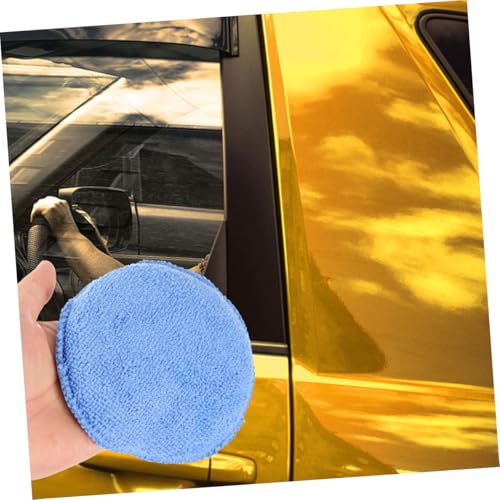 4pcs Car Wax Applicator Pads Round Microfiber Cleaning Buffing Sponges for Polishing Vehicles Lightweight Versatile Scratch Maintenance for Cars Motorcycles and