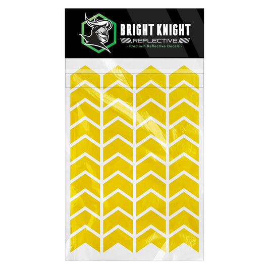 Bright Knight Decals Chevron Hard Hat Reflective Stickers, 1" Yellow Acyclic Adhesive Vinyl Tape Made with 3M Reflector Tape, Bicycle Helmet Reflective Tape Outdoor Waterproof for High-Visibility - color: Yellow, size: 1 pk