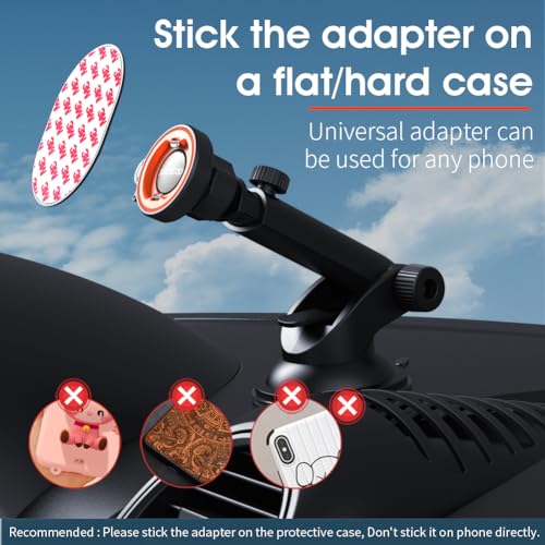sincetop Car Phone Holder Mount, Cell Phone Mount for Car Dashboard Windshield, 3 in 1 Super Suction Cup with Strong Sticky Gel, Adjustable Universal for All Phones【Series C - 1st Gen】 - color: Car Phone Mount【Windshield/Dashboard】