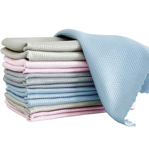 Fish Scale Microfiber Cleaning Cloth Steak Free Glass Window,Car,Mirror,Screen,Windshield, Lint-Free Shower Stainless Steel Cleaner Cloths, Drying Polishing Dish Kitchen Towels, 8 Pack, 15.7"x11.8"