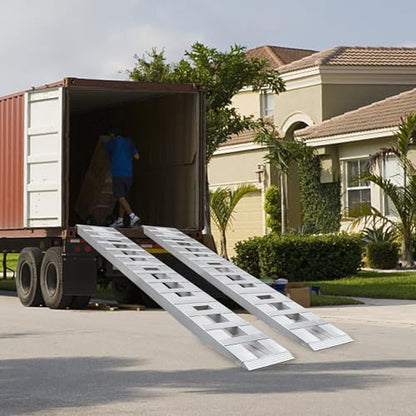 Fold Ramps with Treads 2 Pack 6000lb Aluminum Loading Ramps Folding Heavy Duty Motorcycle Ramp 80" x 15" Truck Car Auto Trailer Ramp for Motorcycles UTVs ATVs Trucks Lawnmowers - size: 2Pcs 80" x 15" 6000Lbs Truck Ramps