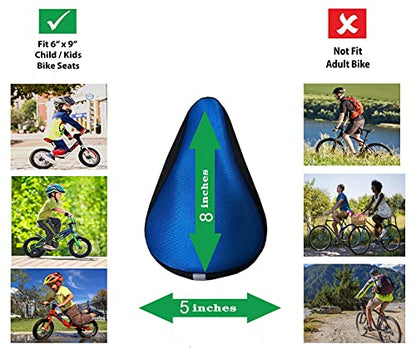 Kids Bike Gel Seat Cushion Cover, 8x5 inch Child Bike Seat Cover Premium Comfortable Small Bicycle Saddle Pad
