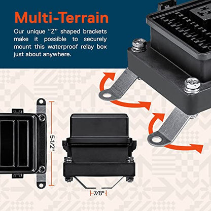 True Mods 12V DC Auto Waterproof Fuse 5-Pin Relay Box Block [6 Bosch Style Relay Holder] [6 ATC/ATO Fusible Holder] Universal Relay Block Box for Automotive Vehicles Cars Marine Boat Light Equipment - style: Box Only