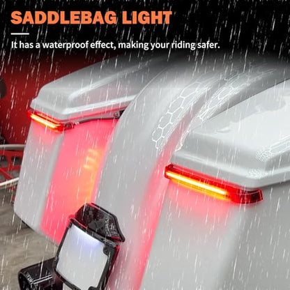 LED Saddlebag Tail Light with Running Brake Light and Sequential Turn Signal Lamp Fit for Harley Touring Street Glide Road King Road Glide Electra Glide Ultra Limited 2023.5-2025 (Black Lens) - color: 2023.5-Up Black Lens