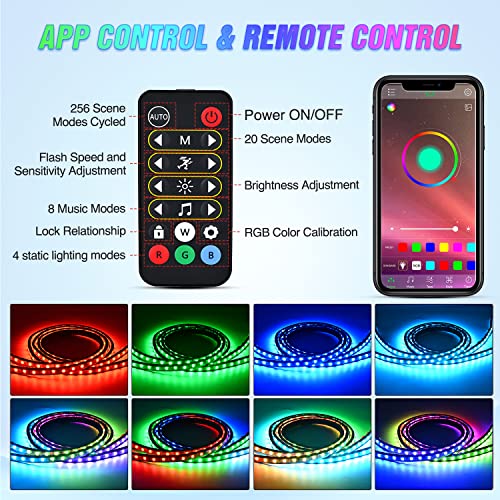 Nilight Truck Bed Light Strip RGB-IC LED Bar for Pickup Multi Dream Color DIY Music Synchronous with APP and RF Remote Control 2PCS 60 inch Cargo Lighting - color: 2Pcs 60Inch RGBIC Bed Strip w/Remote+APP