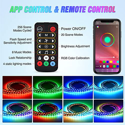 Nilight Truck Bed Light Strip RGB-IC LED Bar for Pickup Multi Dream Color DIY Music Synchronous with APP and RF Remote Control 2PCS 60 inch Cargo Lighting - color: 2Pcs 60Inch RGBIC Bed Strip w/Remote+APP