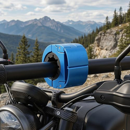 2 Pack Universal Aluminum Bike Phone Mount Anti-Shake Motorcycle Cell Holder for Phones CNC Metal Handlebar Bracket for Road & Mountain Bikes-Blue - color: Blue
