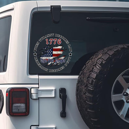 JLHAPPY1983-We The People Sticker Decals 1776 Distressed American USA Flag Decal-Patriotic Vinyl Decal for Auto Car Truck SUV Window- Indoor and Outdoor Use-Waterproof
