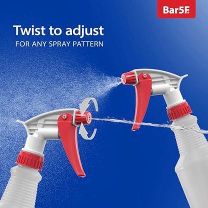 Bar5F Plastic Spray Bottles 2 Pack, 16 Oz, All-Purpose, Empty for Chemical and Cleaning Solutions, Adjustable Head Sprayer Fine to Stream (Pack of 4 (Red)) - size: Pack of 4 (Red)