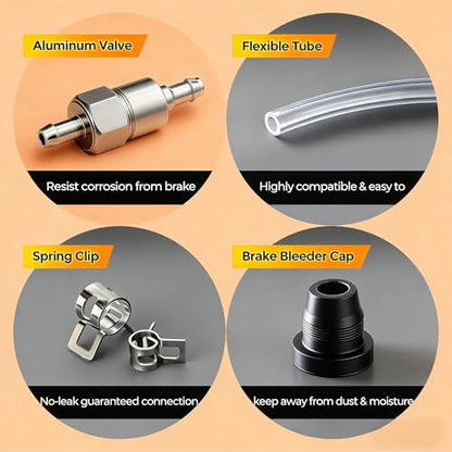 3 Sets Brake Bleeder Kit - Brake Fluid Bleeder Kit, Brake Bleeder Hose One Way Check Valve Tube Bleeding Tools, Universal Break Bleeder Kit Car Accessories for Motorbike Clutch Car Bike