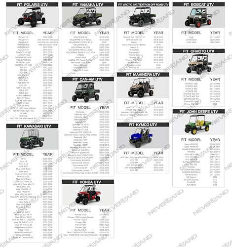 NEVERLAND UTV Cover 2-3 Seater - Heavy Duty Side by Side Cover Waterproof Outdoor Compatible with Polaris Ranger RZR Yamaha Wolverine Can-Am Defender Honda Kawasaki Teryx Textron Off Road Wildcat - size: up to 126 inch L