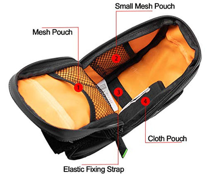 ROCKBROS Bike Saddle Bags with Water Bottle Pouch Waterproof Bike Bags Under Seat Pack for Mountain Road Bike Saddle Bag Bicycles Storage Bag 1.6L - color: Black Green