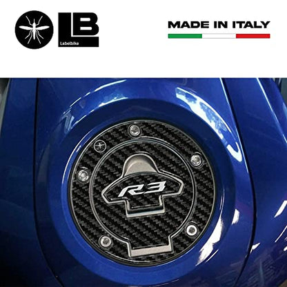 labelbike - 3D Sticker Motorcycle Tank Cap Protection and Decoration in Resin Compatible with Yamaha YZF R3 2015-2018 - size: Tank Cap