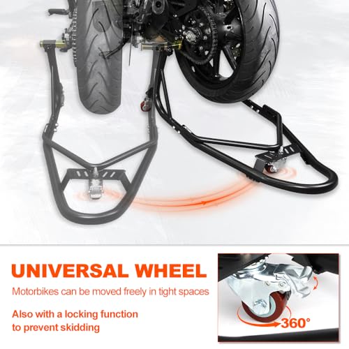 Xitomer Mobile Rear Paddock Stand Paddock Motorcycle Stand Dolly, Universal Motorcycle Lift, Adjustable Motorcycle Stand Lift Motorcycle Wheel Stand