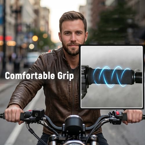 2Pcs Motorcycle Hand Grips Anti-Slip Foam Covers Comfort Handlebar Grip Compatible with BMW Harley Honda Kawasaki Suzuki Triumph Yamaha