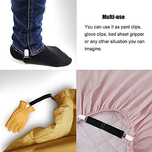 Boncas Improved Adjustable Elastic Boot Clips Boot Straps Pant Clips Stirrups Leg Straps Keeping Your Pants Tucked - color: Flat 3" -4.7"