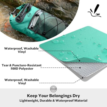 STOVER 5/10/25/30/40/55L Waterproof Dry Bag- Roll-Top Backpack w/Phone Case- Kayaking, Hiking, Camping, Boating- Men/Women - color: 30l Teal (With Phone Case), size: 30L