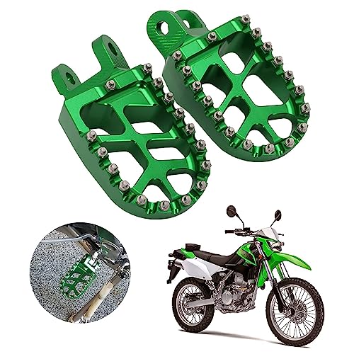 AnXin Foot Pegs Footpegs Footrests Foot Pedals Rests CNC MX for KLX300 KLX300R KLX300SM 97-07 20-24 KLX250 06-20 KLX250S 09-14 KLX250R 94-96 KLX650 93-96 Dirt Bike Green - color: green, size: KLX250 KLX250R/S/SF KLX300/R/SM KLX650