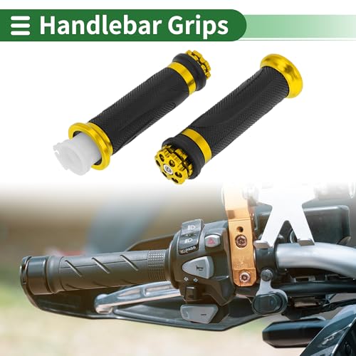 7/8" 22mm 15/16" 24mm Motorcycle Hand Grips Cover Kit Non Slip Handlebar Grips for Motorcycle Scooter Bicycle ATV Gold Tone - color: Gold Tone