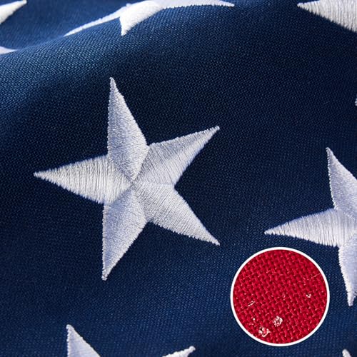 American Flag 8x12 ft Heavy Duty TearProof Series, All Weather High Wind US Flag, Premium Spun Polyester with Embroidered Stars, Sewn Stripes, Brass Grommets for Outdoor Use - color: 8X12FT