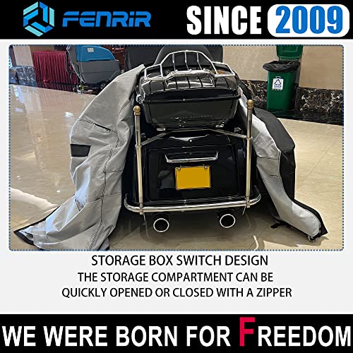 FENRIR 111" Trike Motorcycle Cover Waterproof Outdoor Storage Exhaust Pipe Anti-Scalding Antenna Hole Compatible with Harley Davidson Freewheeler TRI Glide Ultra Road Glide3 Trike Goldwing Roadmaster - size: Trike Motorcycle 111"X43.3"X43.3”