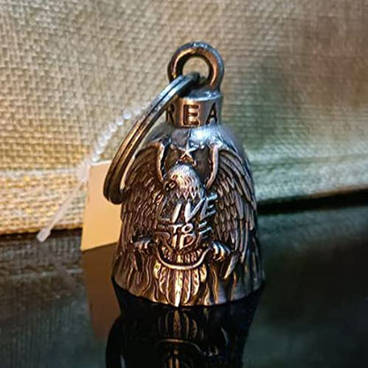 Dream Apparel Motorcycle Bell Guardian Angel Drive Away Gremlin, Biker Bell for Men Women Rider Riding, Good Luck Gift - color: Eagle & Live to Ride