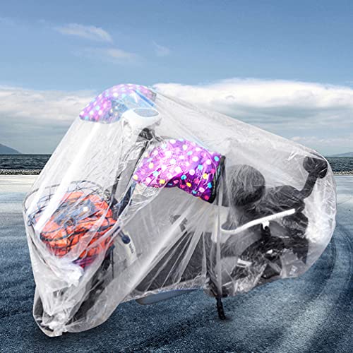 Disposable Waterproof Motorcycle Covers 4-Pack Clear Plastic Bike Protective Covers 78.74X47.24X19.68In Weatherproof Outdoor Dust Rain Protection - size: M