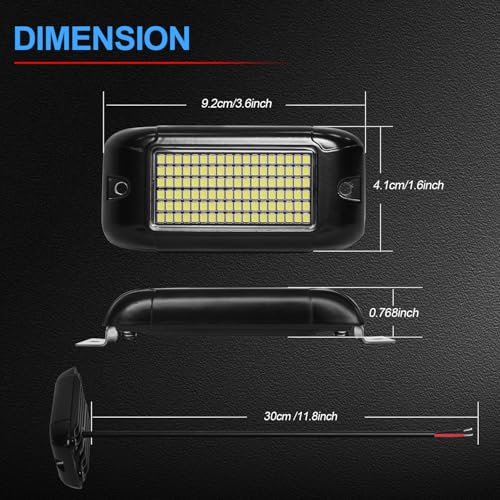 Nicoko 108 High-Power LEDs per Pod 4Pods Red Rock Lights Ultra-Bright Offroad Underglow Kit Advanced Heat Dissipation IP68 Waterproof for Truck, SUV, UTV, ATV, RZR - size: Pure red rock lights