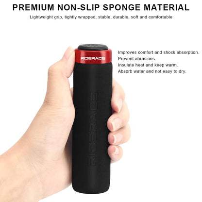 Bike Handlebar Grips,Single Lock On Anti-Slip Foam Mountain Bike Grips,Shock-Absorbing Comfortable,for MTB/BMX/Folding Bicycle - color: red and black