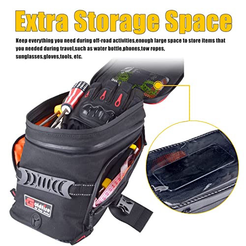 Motorcycle Tank Bag w/Strap Storage Bag Compatible with Honda Yamaha Suzuki Kawasaki Harley Water Resistant (Black) - color: Black