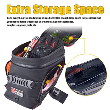 Motorcycle Tank Bag w/Strap Storage Bag Compatible with Honda Yamaha Suzuki Kawasaki Harley Water Resistant (Black) - color: Black