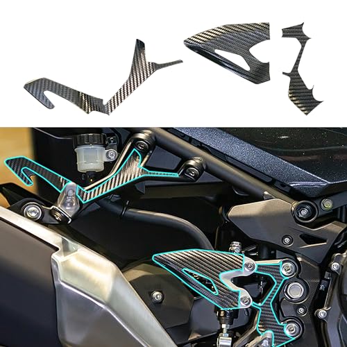 NIGHT CAT Carbon fiber stickers,Motorcycle footpeg protections,compatible with Ninja 400 Ninja 500(Pedal carbon fiber Stickers) - color: Pedal carbon fiber
