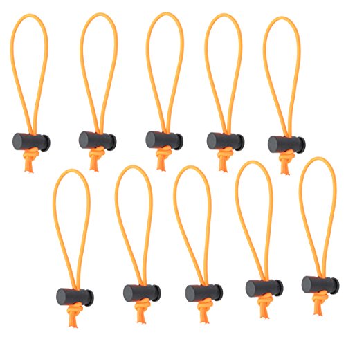 Foto&Tech Multipurpose Extra Thick Elastic Cable Tie and Organizer, Adjustable Cable Strap Toggle Tie, Reusable Tangle Tamer, Cable Management for Cord and Cable (10x 16CM, Orange) - color: Orange, size: 10x 16CM