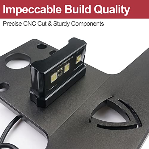 StarknightMT Universal UTV ATV License Plate Holder with LED Light, Heavy Duty Aluminum License Plate Mount Compatible with Polaris RZR Ranger, Can-Am Maverick X3, Trailer, Golf Cart, Boat, RV
