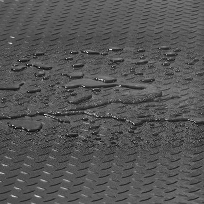 VEVOR Rubber Flooring Roll, 4 x 15 ft SBR Diamond-Plate Rubber Mat, 3mm Thickened, Easy to Clean, Customizable Size, Non-Slip Floor Protector Mat for Under Cars, Garage, Warehouse, Industry Gym, Black - size: 4 ft x 15 ft
