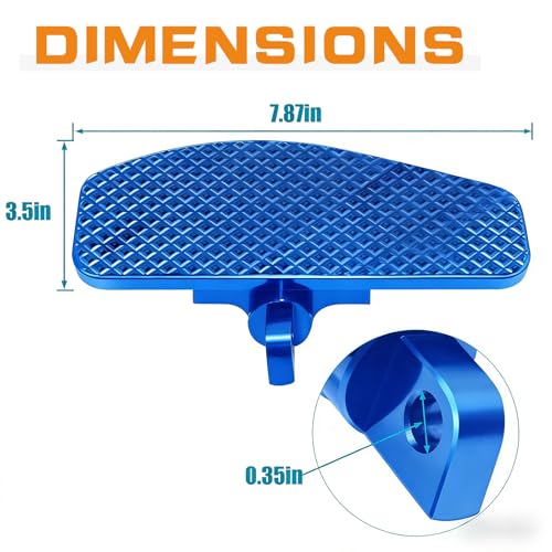 Blue Universality 10mm Rear Diamond Passenger Foot Pegs Mini Floorboards for Harley Touring Road glide, Road king, Electra glide, Street glide, Dyna & Softail Fat Boy, Street Bob, Low Rider ST - color: Passenger Floorboard-Blue