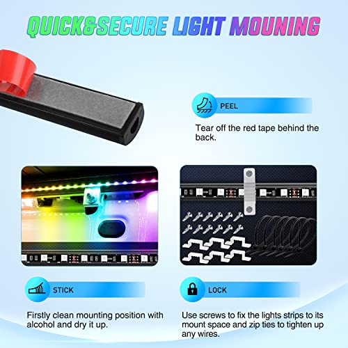 Nilight Truck Bed Light Strip RGB-IC LED Bar for Pickup Multi Dream Color DIY Music Synchronous with APP and RF Remote Control 2PCS 60 inch Cargo Lighting - color: 2Pcs 60Inch RGBIC Bed Strip w/Remote+APP
