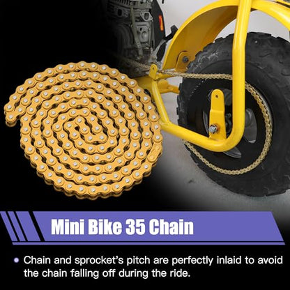 35 Chain Mini Bike Chain Breaker Compatible with Coleman CT100U CC100X Baja Doodlebug DB30 Motovox MBX10 MBX11 Predator 97cc 100cc Monster Mega Moto MM-B80 105cc Minibike Powersports Parts - color: Gold