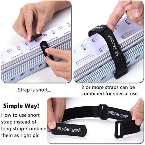 20 Pack (8 12 18 24 Inches) Hook and Loop Reusable Fastening Cable Tie Down Straps by Wisdompro - Reusable, Durable Functional Ties to Keep Your Home, Office, Workspace from Tangled Messes of Cords - size: Mixed Size, 20 Pack